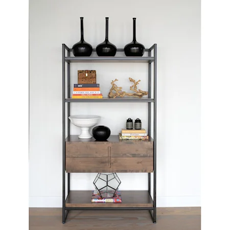 Customizable Buffet/Bookcase with Metal Frame